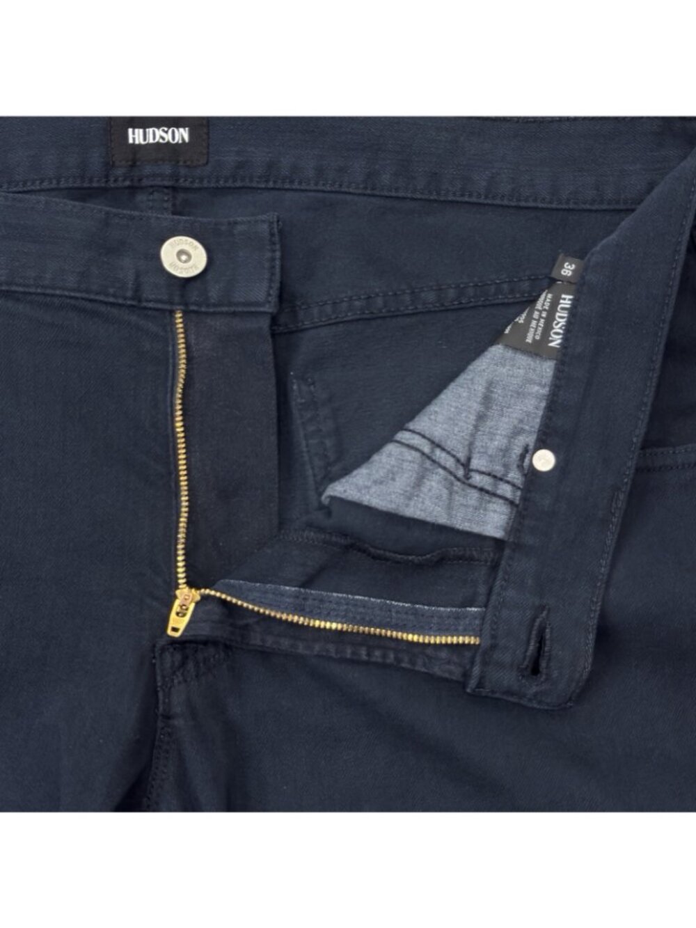 Hudson Men’s 36x34 Byron 5-Pocket Straight Zip Fly Stretch Jeans Navy NM255ZZAT - Picture 5 of 14